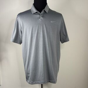 TIGER WOODS COLLECTION NIKE Stripe Grey Men’s Golf Polo Shirt L